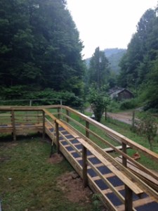 A new wheelchair ramp built through efforts with Hand in Hand Ministries